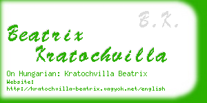 beatrix kratochvilla business card